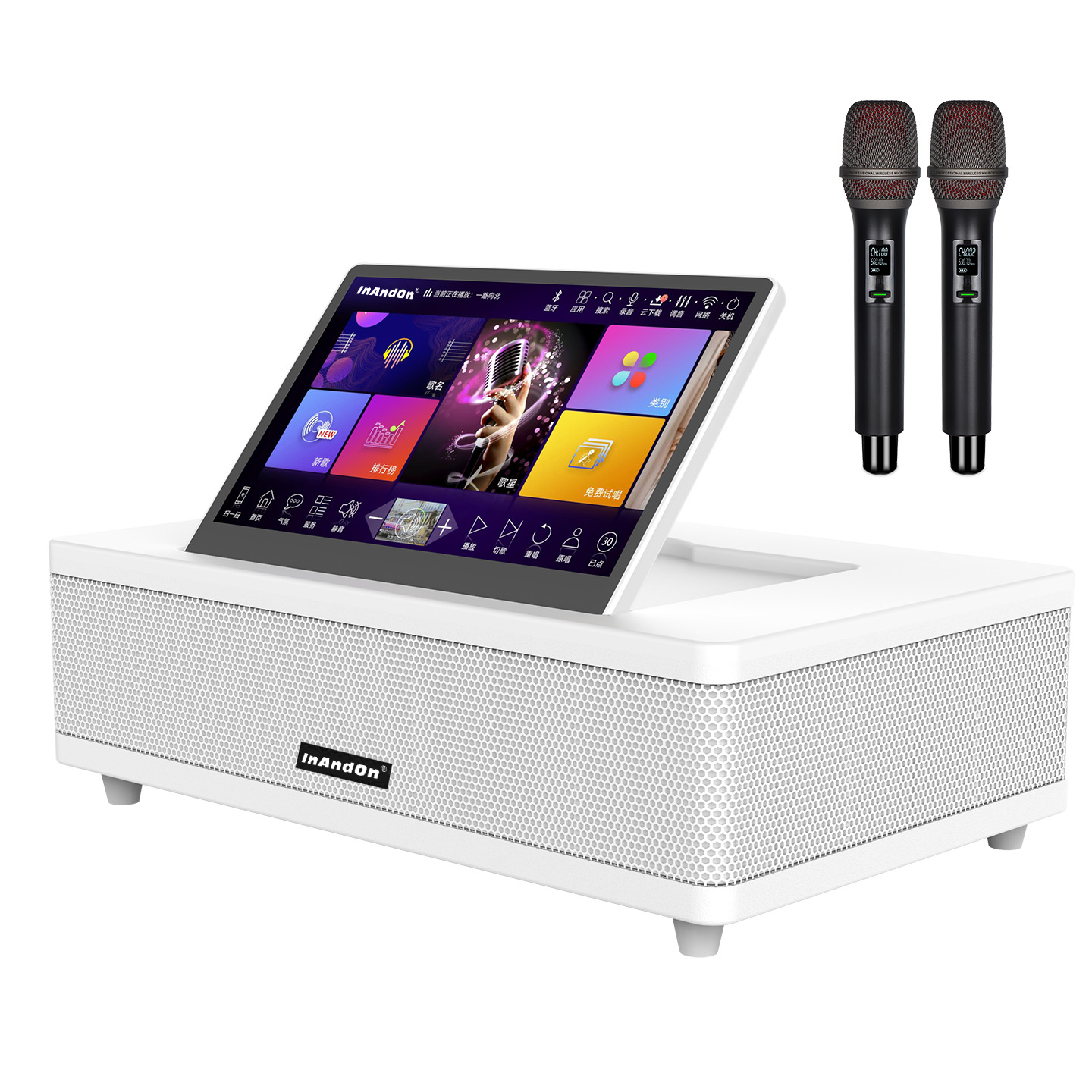 Karaoke Machine Portable With 2 Mic - 12.2''Touch Screen Karaoke Machine with 2