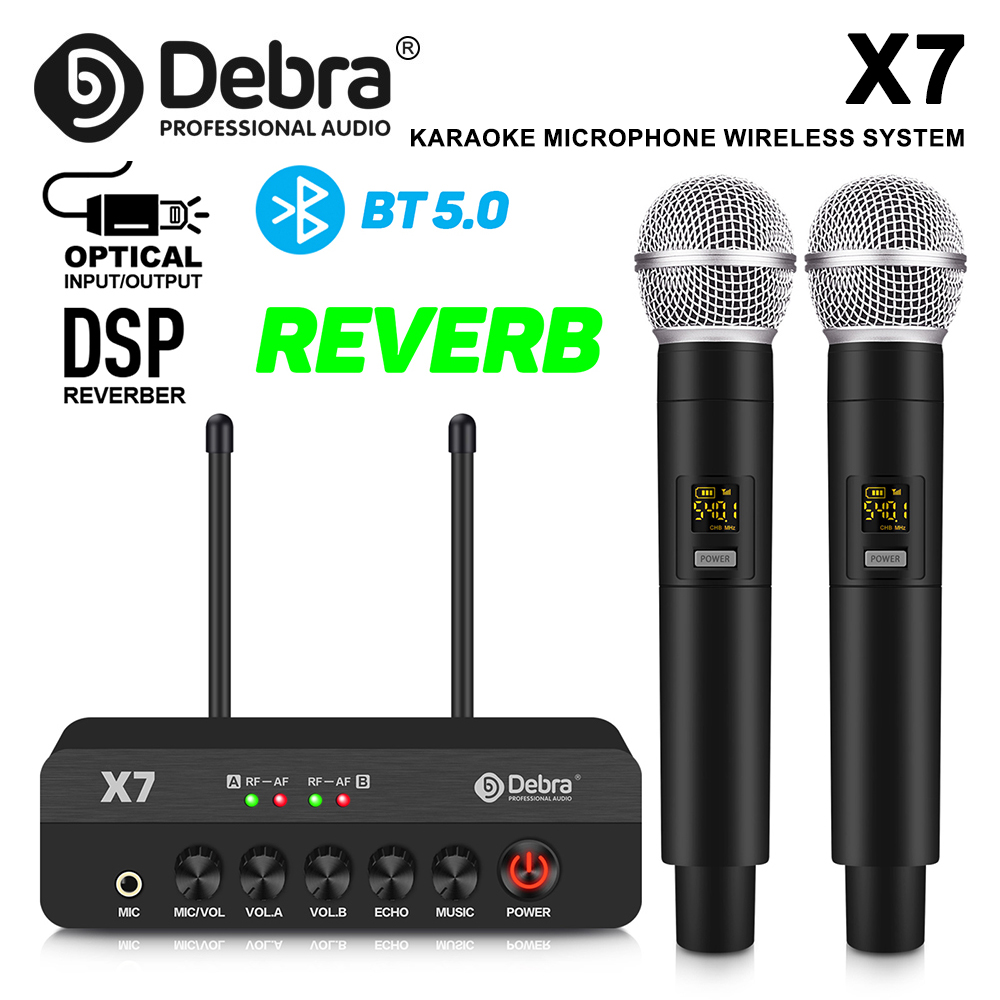 Bluetooth Karaoke Microphone Handheld - Debra X7 Portable Wireless Microphone System,