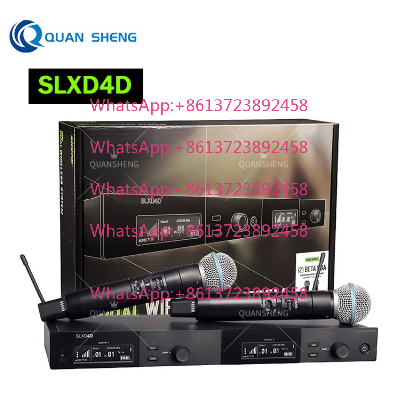 Uhf Wireless Microphone System Dual Channel - SLXD4D SLXD4 SLX24D Uhf Wireless True
