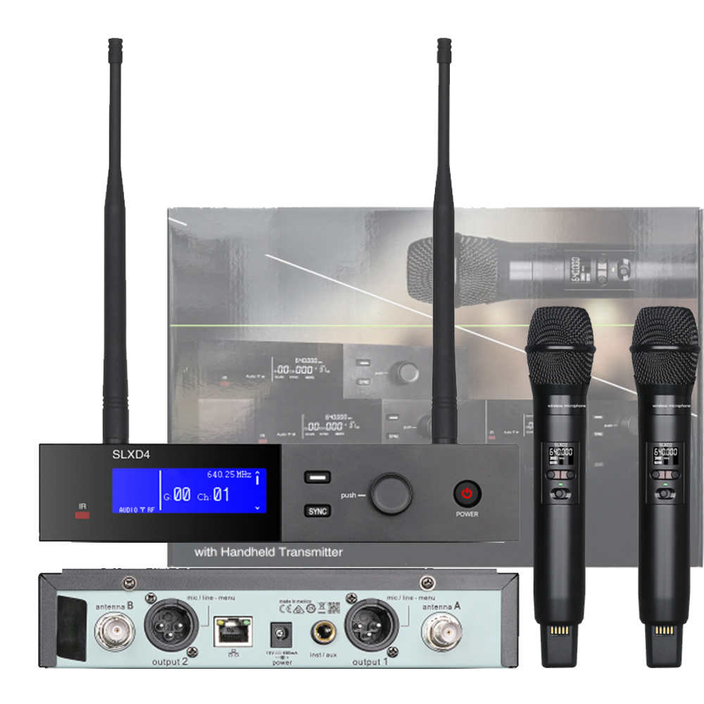 Uhf Wireless Microphone System Dual Channel - SLXD4 SLXD2 Dual Channel Mic Stage