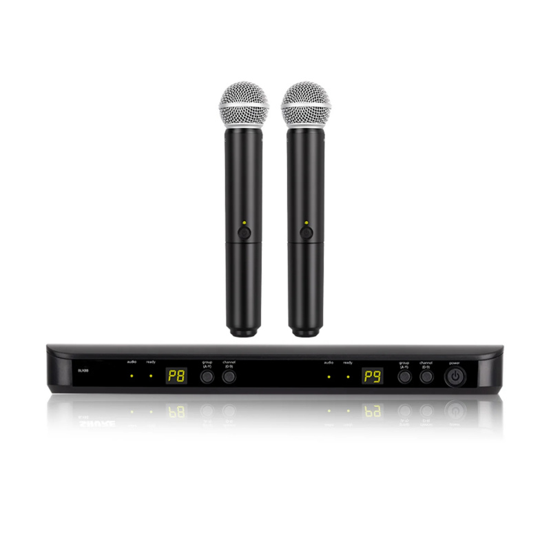 Uhf Wireless Microphone System Dual Channel - Dual Channel UHF Wireless Handheld Dynamic