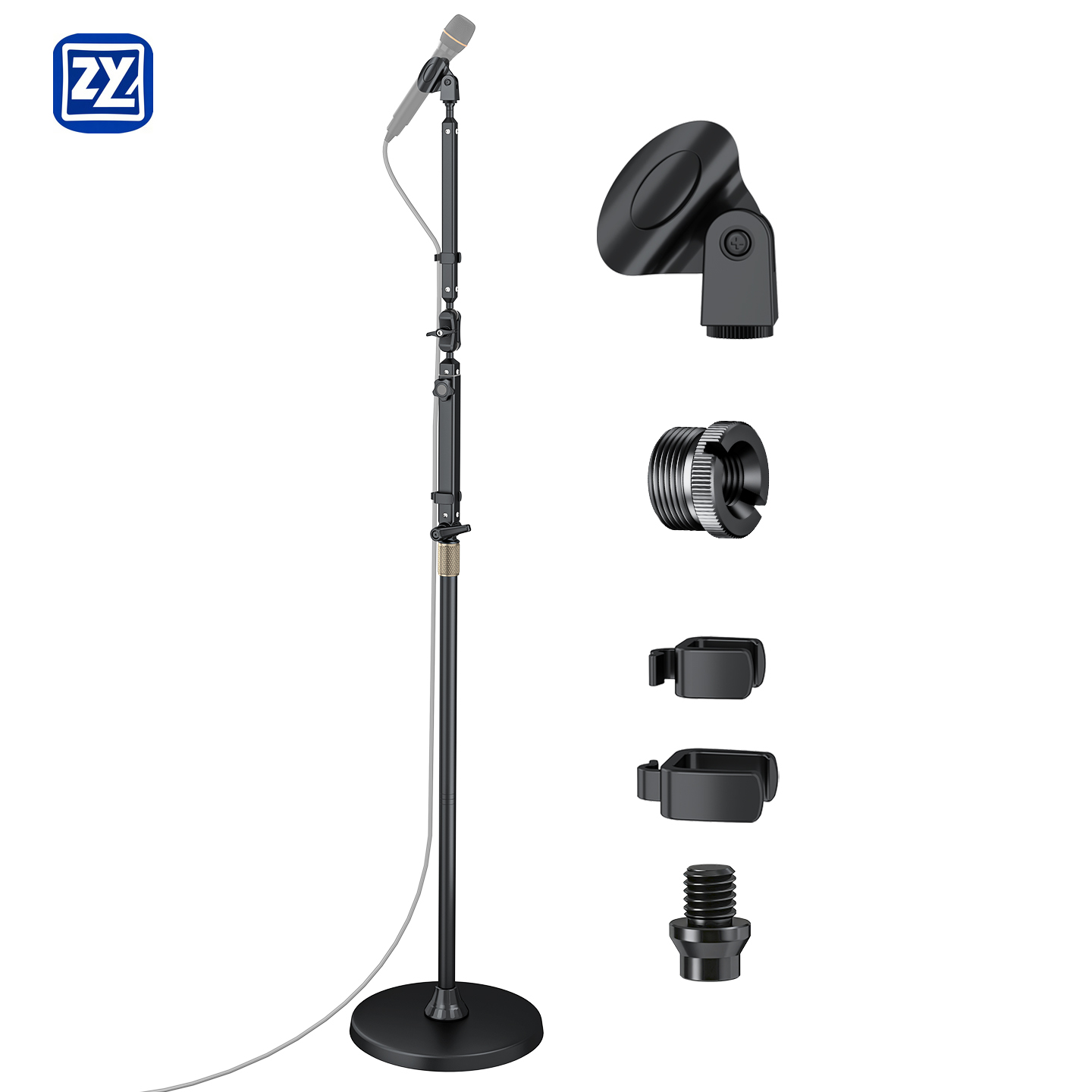 Microphone Stand Boom Arm Floor - Heavy Duty Metal Base Aluminum Alloy