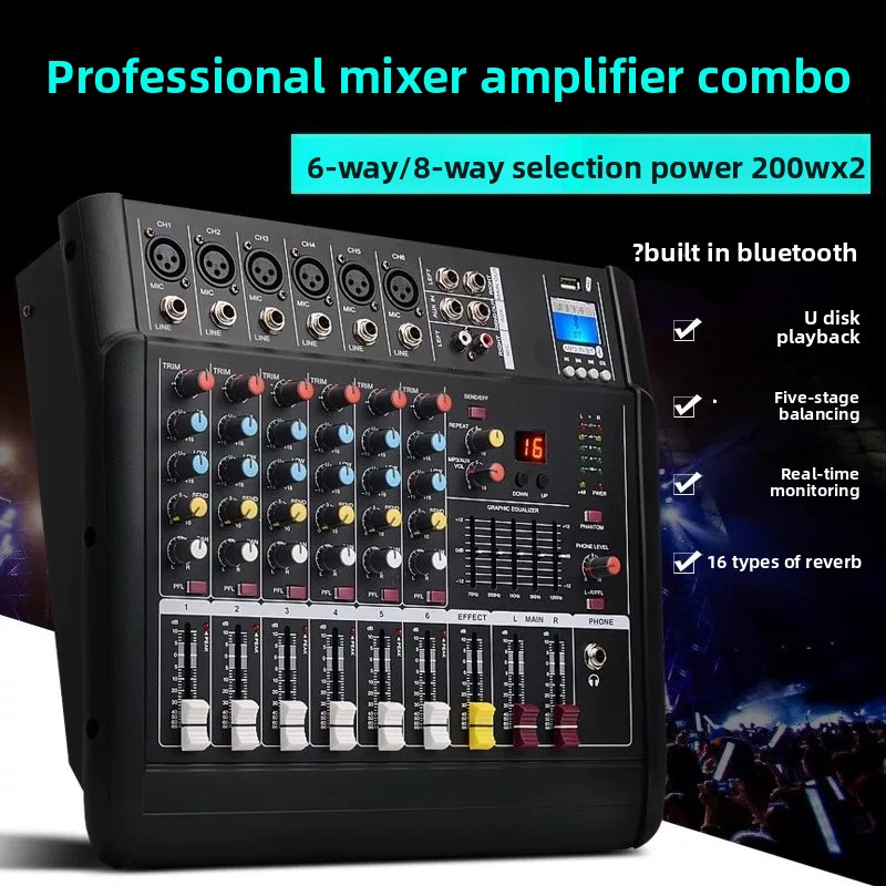 Karaoke Amplifier Mixer Bluetooth - Mixer with power amplifier USB Bluetooth