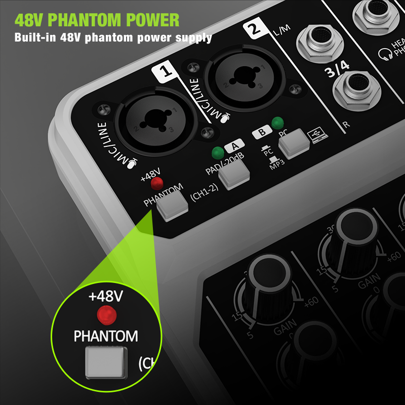 4-Channel Audio Mixer Console  - огляд і ціна Karaoke Amplifier Mixer Bluetooth
