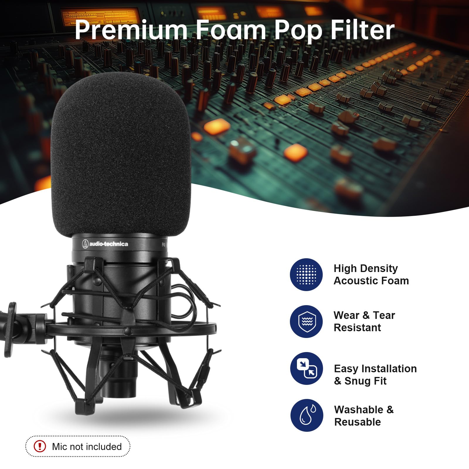 Pop Filter/Windscreen for Audi - огляд і ціна Microphone Pop Filter Foam Windscreen