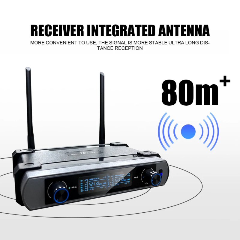 Professional 2 Channel UHF Wir - огляд і ціна Uhf Wireless Microphone System Dual Channel