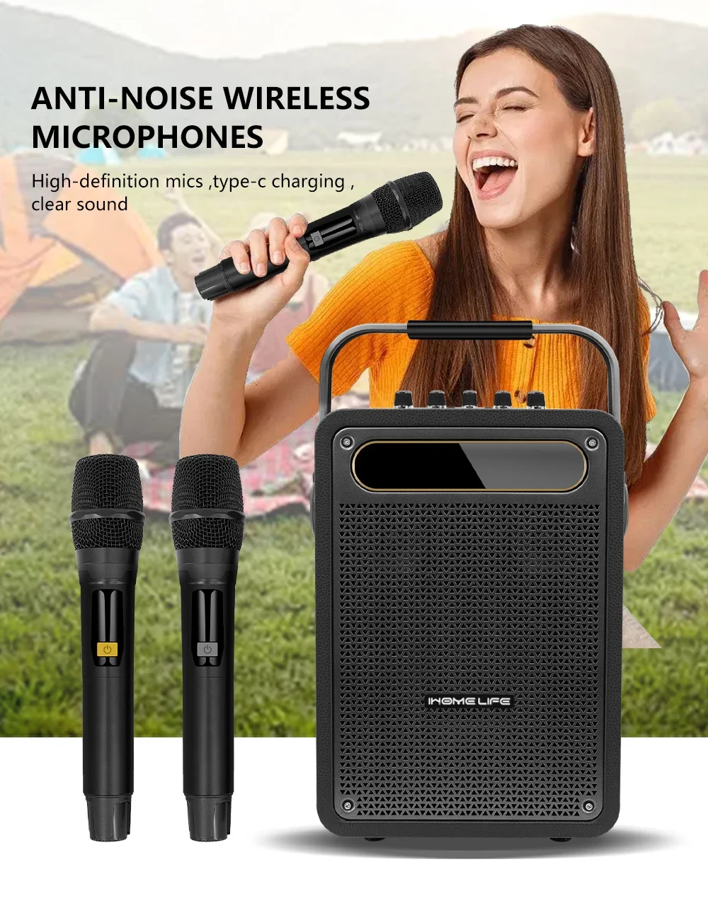 Ihomelife Light Wireless Mic K - огляд і ціна Karaoke Machine Portable With 2 Mic