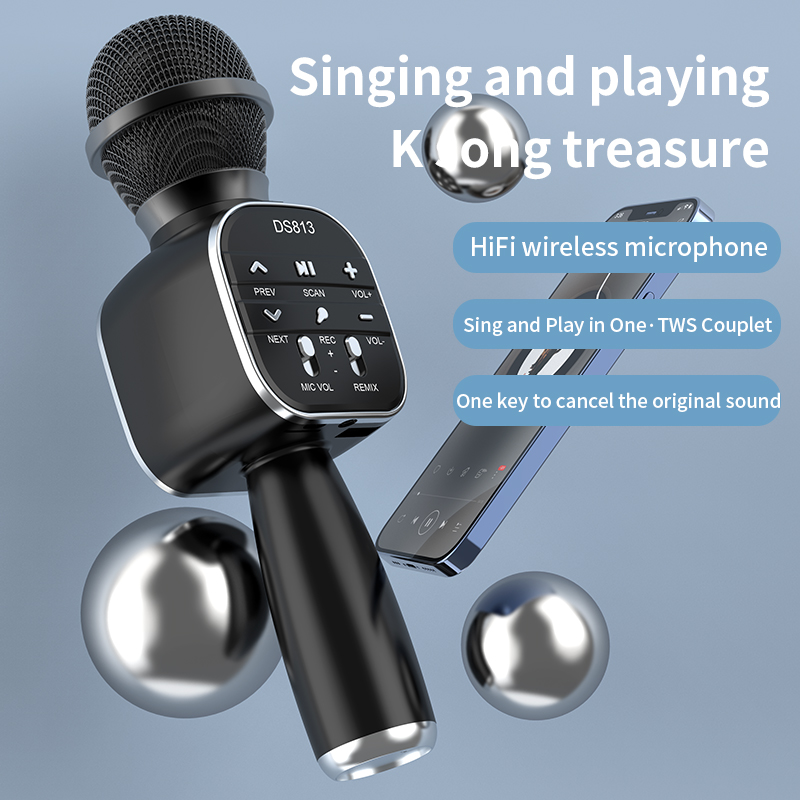 DS813 Wireless Bluetooth Karao - огляд і ціна Bluetooth Karaoke Microphone Handheld