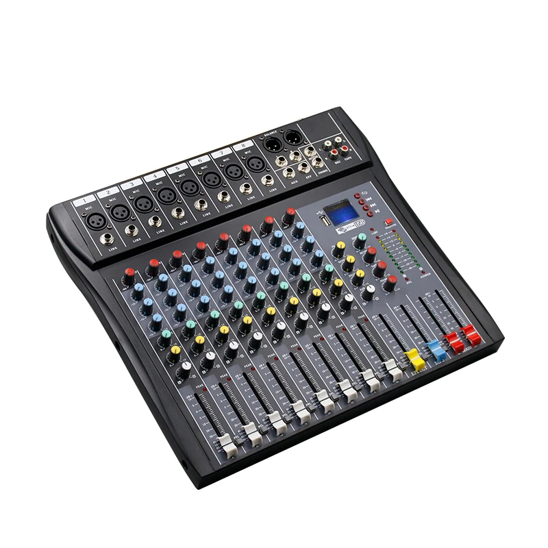8 Channel Audio Mixer 48V Phan - огляд і ціна Karaoke Amplifier Mixer Bluetooth