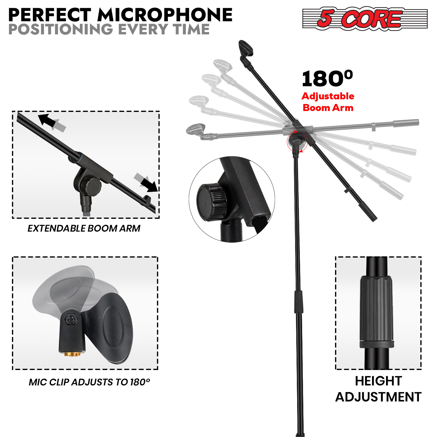 5Core Tripod Mic Stand 4Pcs Ad - огляд і ціна Microphone Stand Boom Arm Floor