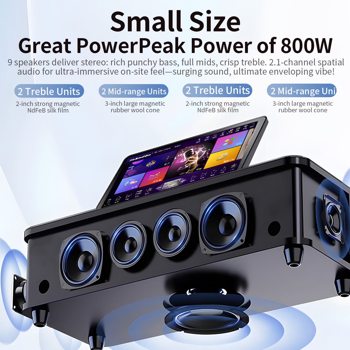 12.2''Touch Screen Karaoke Mac - огляд і ціна Karaoke Machine Portable With 2 Mic