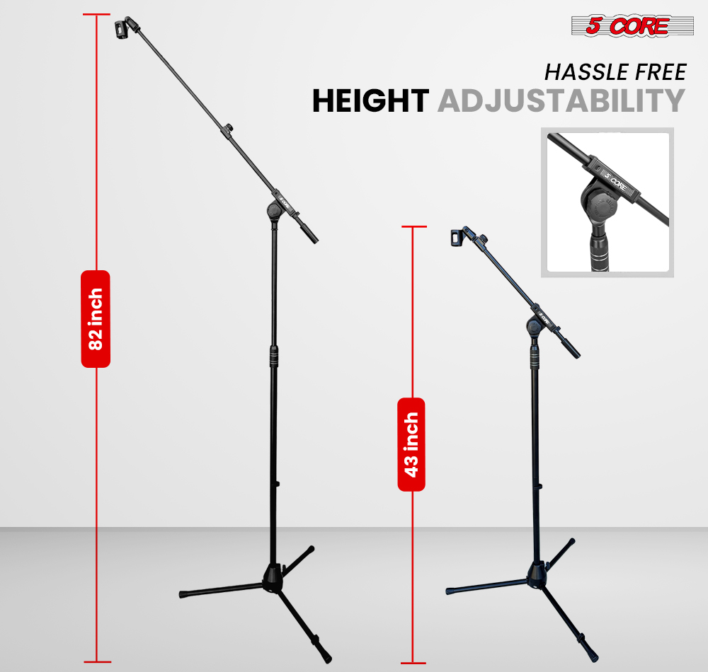 5 Core Mic Stand Adjustable Mi - огляд і ціна Microphone Stand Boom Arm Floor