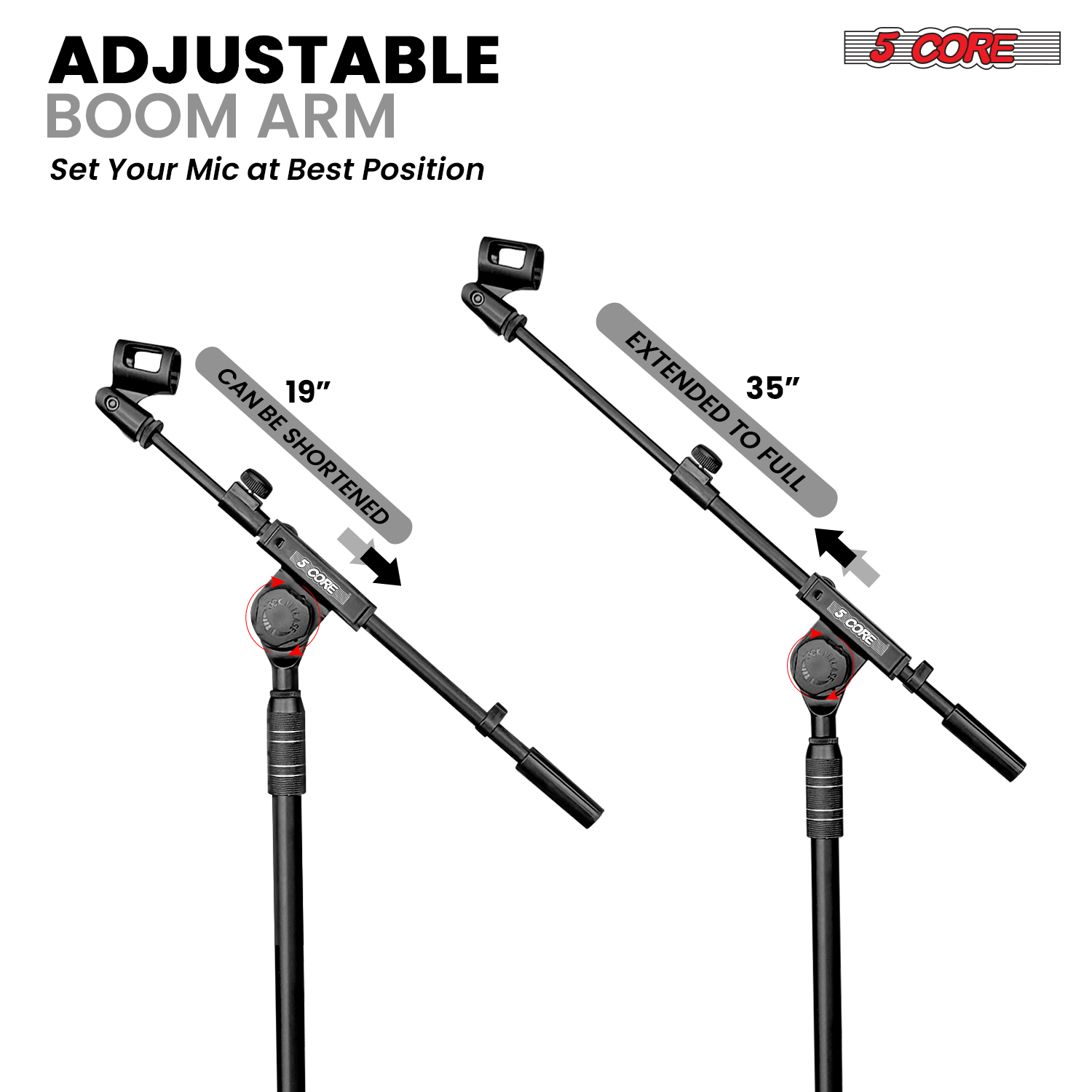 5 Core Mic Stand Adjustable Mi - огляд і ціна Microphone Stand Boom Arm Floor