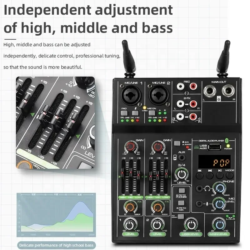 4 Channel Audio Mixer Console  - огляд і ціна Bluetooth Karaoke Microphone Handheld