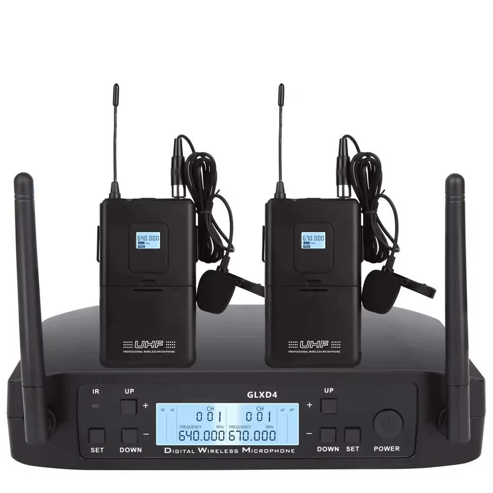 GLXD4 Professional Wireless Mi - огляд і ціна Wireless Lavalier Microphone Dual Receiver