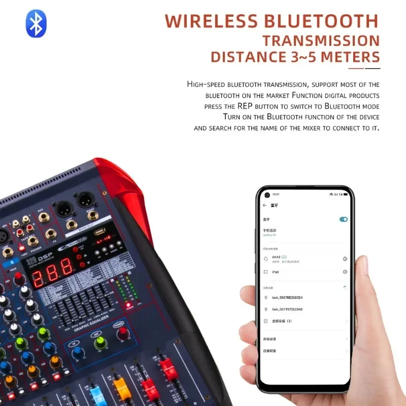LXR12 12-Channel Bluetooth Dig - огляд і ціна Karaoke Amplifier Mixer Bluetooth