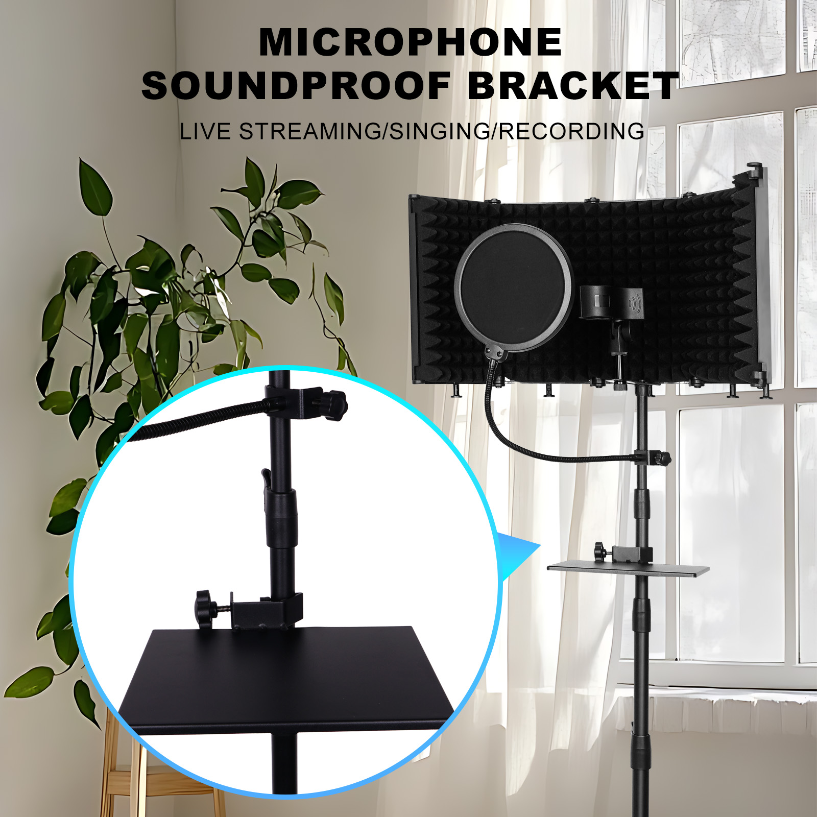 Studio Microphone Isolation Bo - огляд і ціна Microphone Pop Filter Foam Windscreen