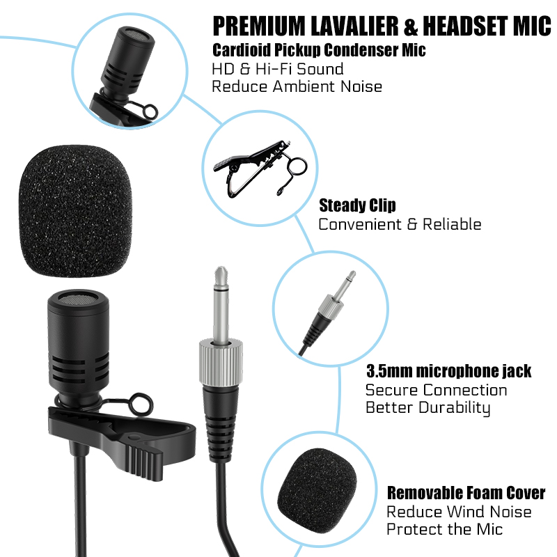 Dual Wireless Microphone Syste - огляд і ціна Wireless Lavalier Microphone Dual Receiver
