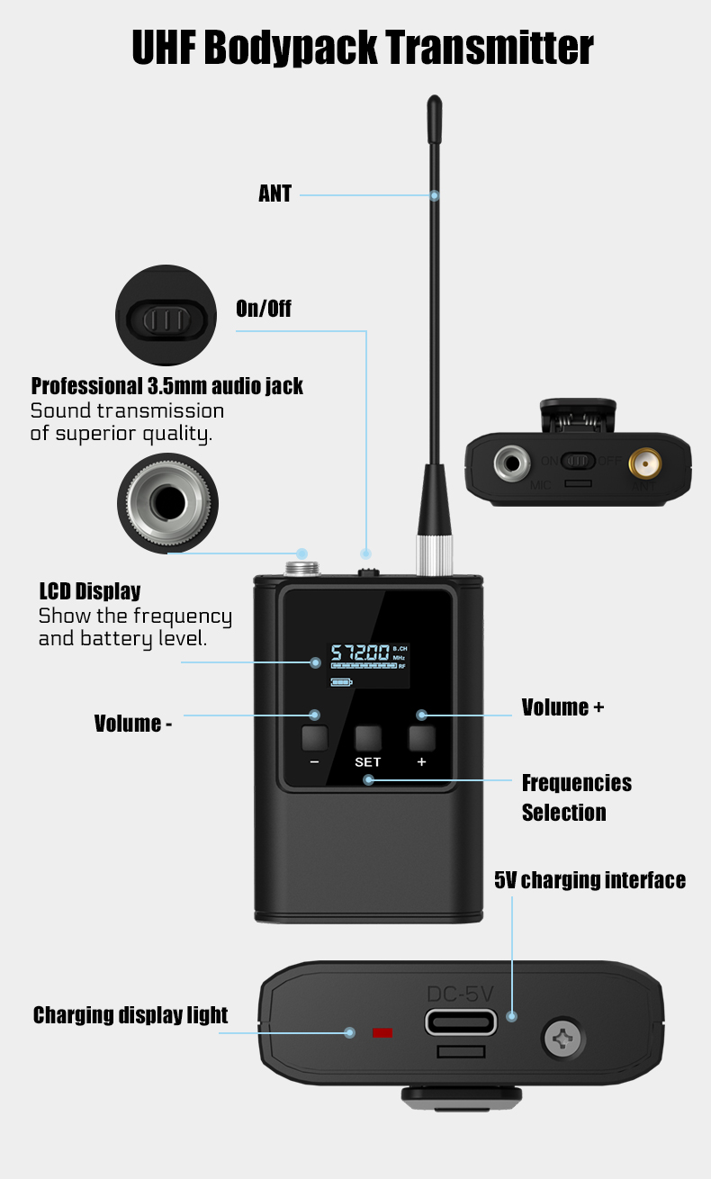 Dual Wireless Microphone Syste - огляд і ціна Wireless Lavalier Microphone Dual Receiver