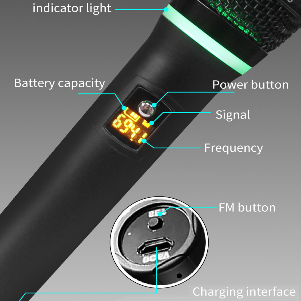 YARMEE UHF Wireless Microphone - огляд і ціна Rechargeable Wireless Mic Lithium Battery