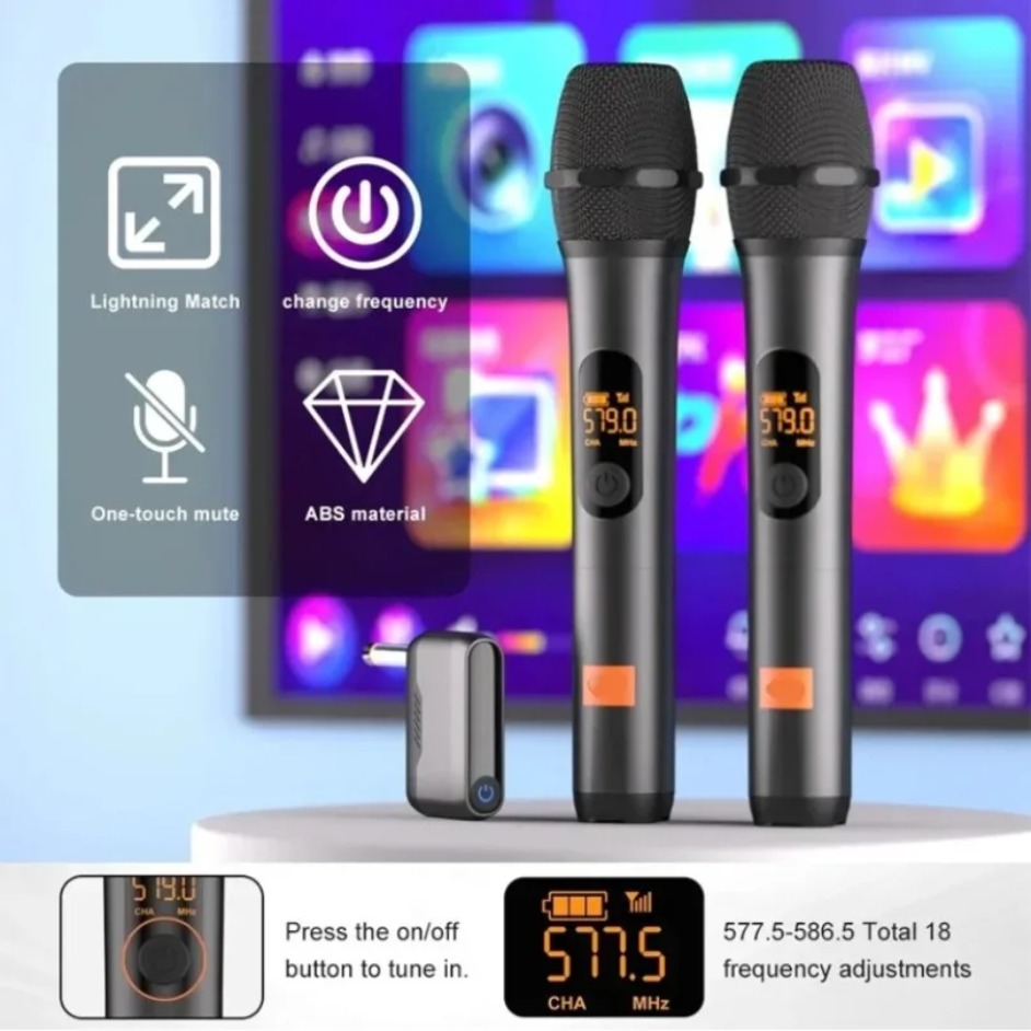 Party Box UHF Dual Channel Wir - огляд і ціна Uhf Wireless Microphone System Dual Channel