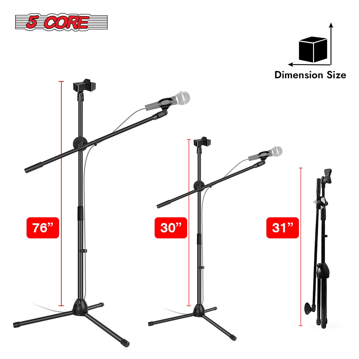 5 Core Tripod Mic Stand Adjust - огляд і ціна Microphone Stand Boom Arm Floor