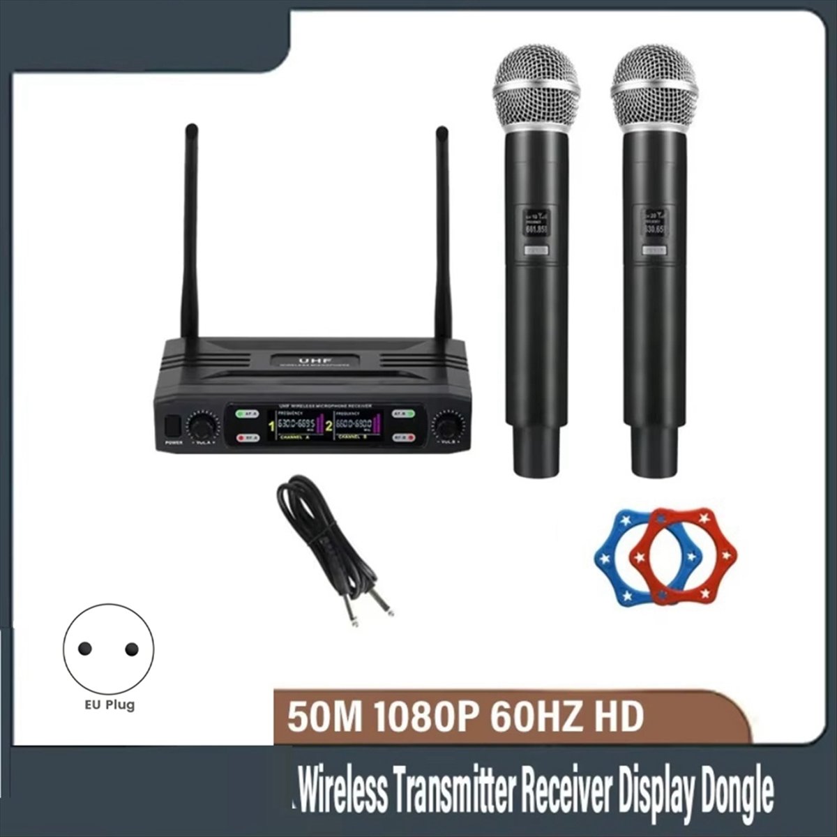 T1584C-Dual Channel Profession - огляд і ціна Uhf Wireless Microphone System Dual Channel