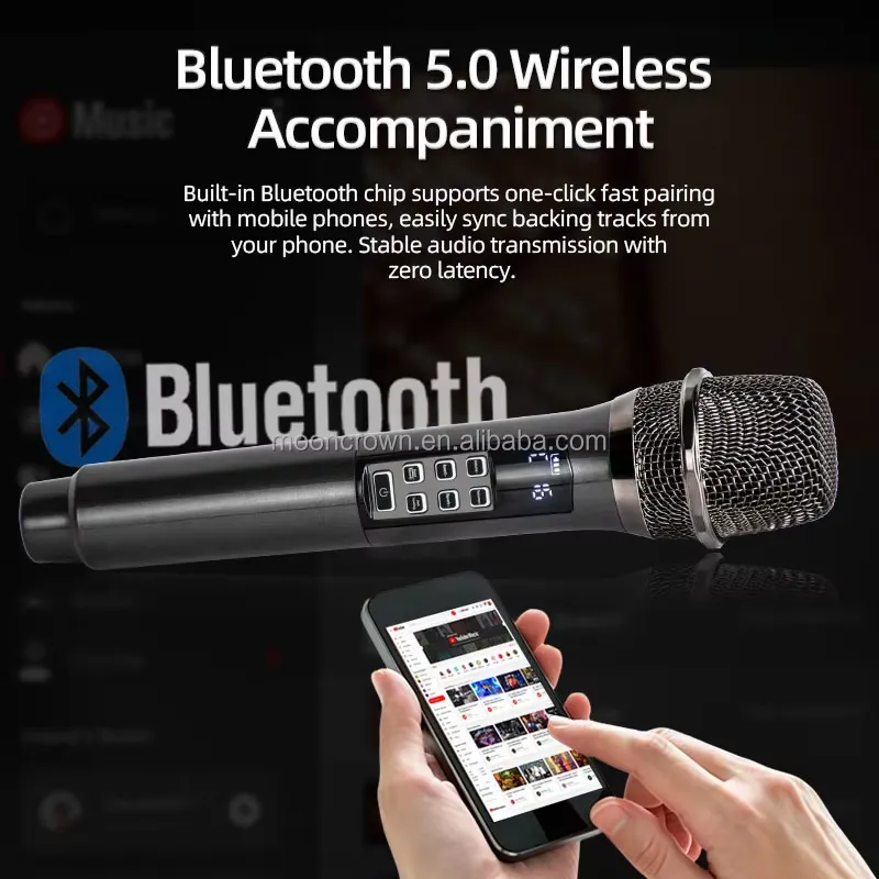 BOLRZO Sound card wireless dyn - огляд і ціна Bluetooth Karaoke Microphone Handheld
