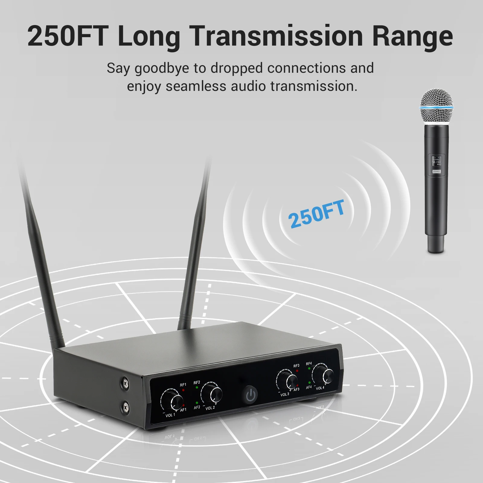 Metal UHF Wireless Microphone  - огляд і ціна Wireless Lavalier Microphone Dual Receiver