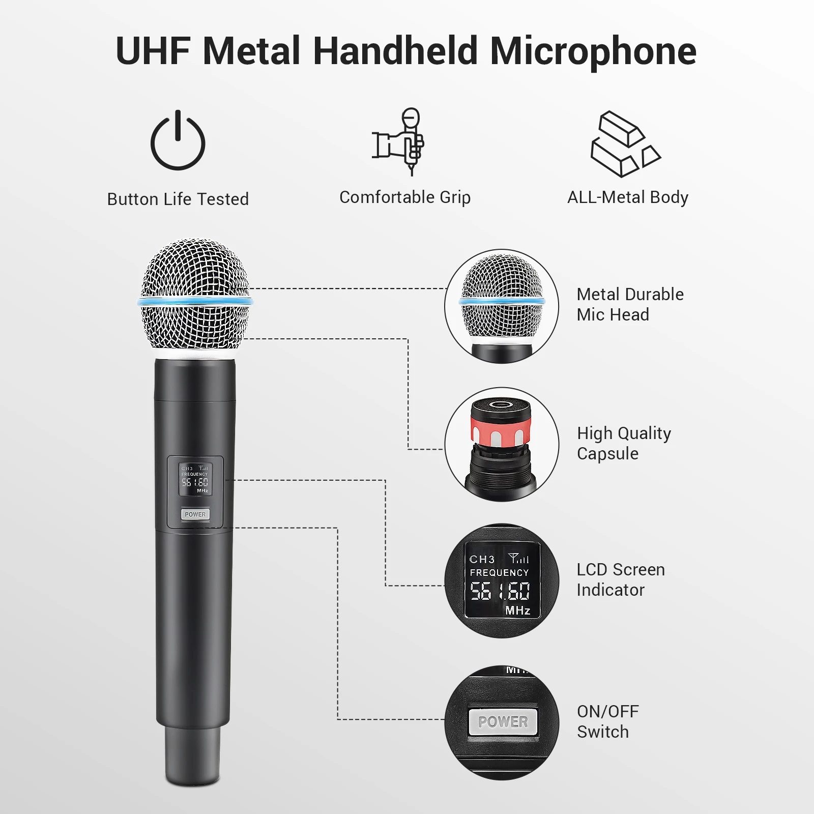 Metal UHF Wireless Microphone  - огляд і ціна Wireless Lavalier Microphone Dual Receiver