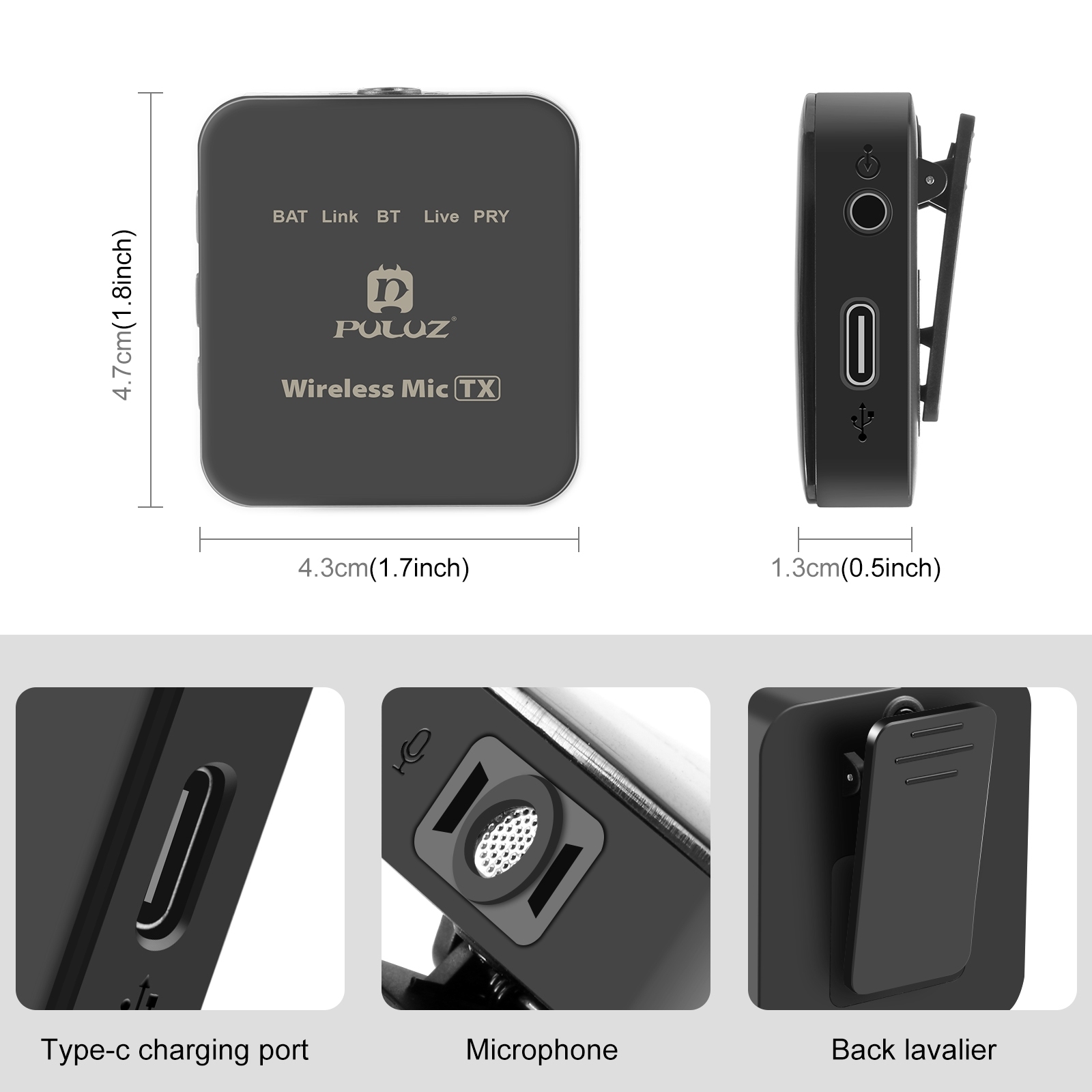 PULUZ Wireless Lavalier Microp - огляд і ціна Wireless Lavalier Microphone Dual Receiver