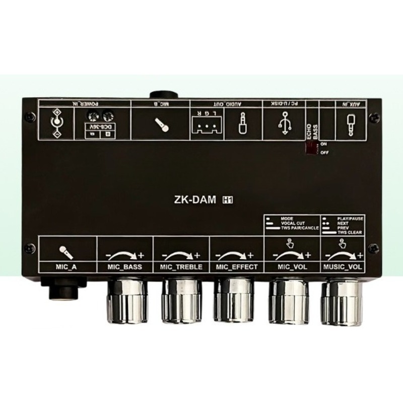 DAM H1 Karaoke Audio Pre‑ampli - огляд і ціна Karaoke Amplifier Mixer Bluetooth