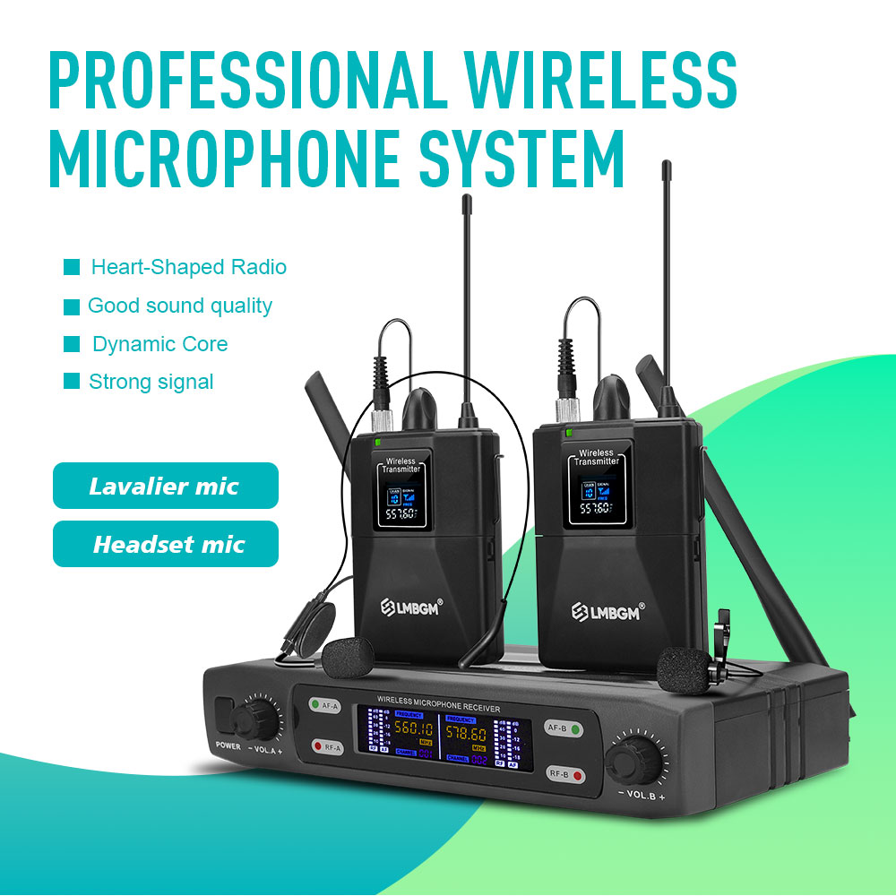 LMBGM R22 2Channel UHF Wireles - огляд і ціна Wireless Lavalier Microphone Dual Receiver