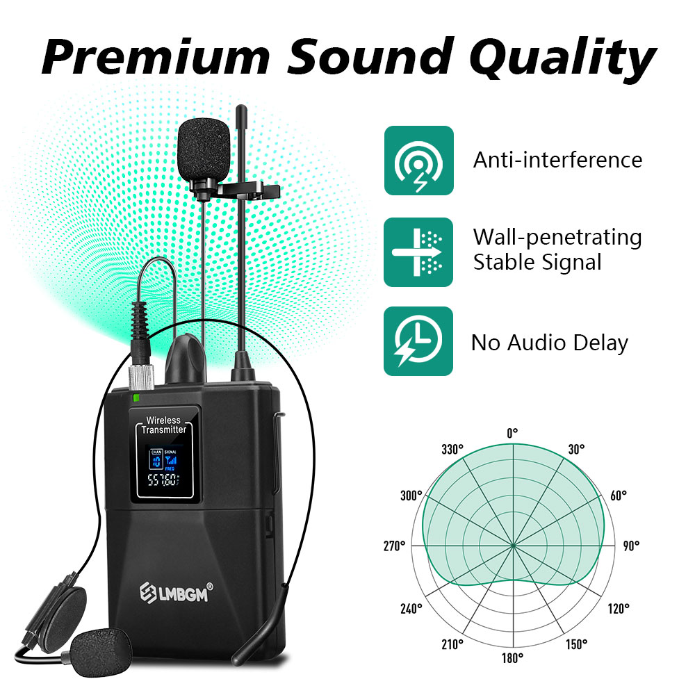 LMBGM R22 2Channel UHF Wireles - огляд і ціна Wireless Lavalier Microphone Dual Receiver