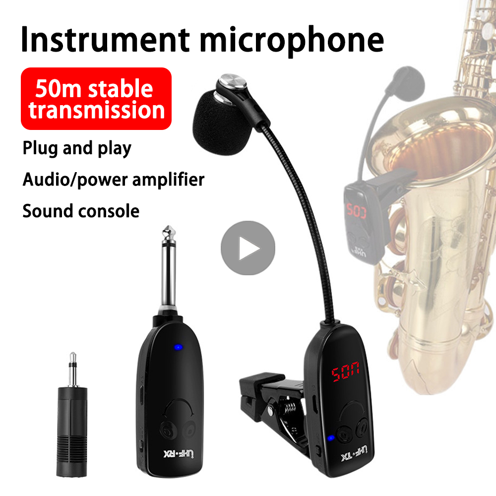 Saxofone Wireless Microphone M - огляд і ціна Wireless Lavalier Microphone Dual Receiver