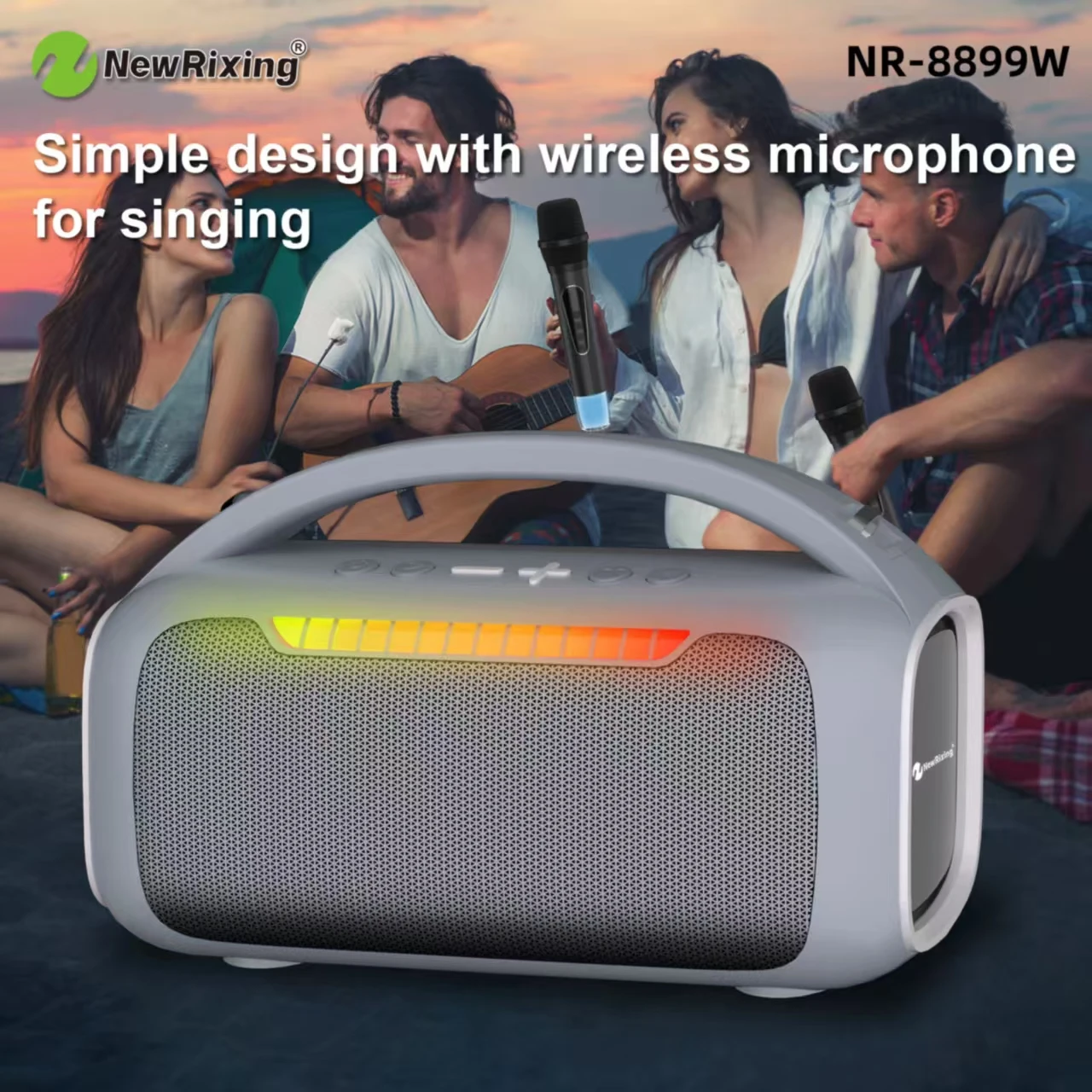 NewRixing 30W Bluetooth Speake - огляд і ціна Karaoke Machine Portable With 2 Mic