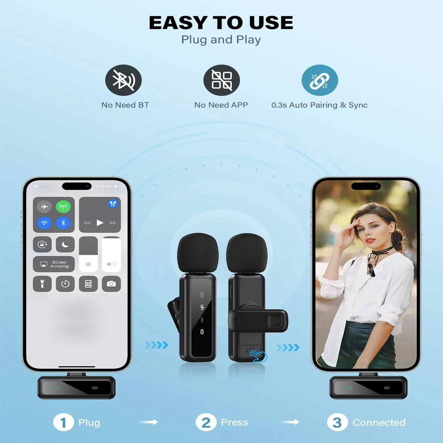 Lavalier Wireless Microphone 8 - огляд і ціна Rechargeable Wireless Mic Lithium Battery